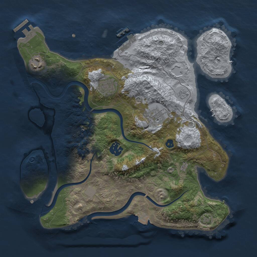 Rust Map: Procedural Map, Size: 3000, Seed: 1494143413, 11 Monuments