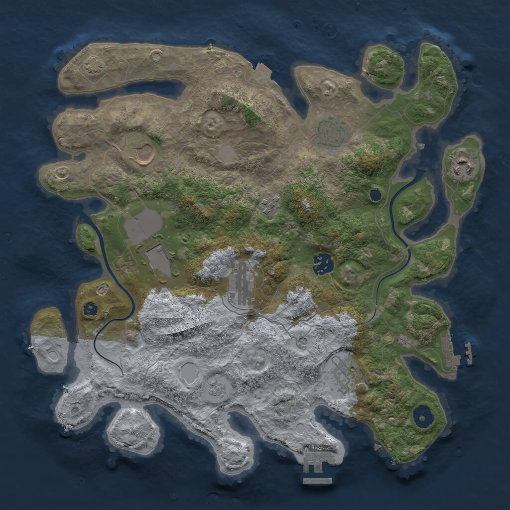 Rust Map: Procedural Map, Size: 3560, Seed: 6173832, 14 Monuments