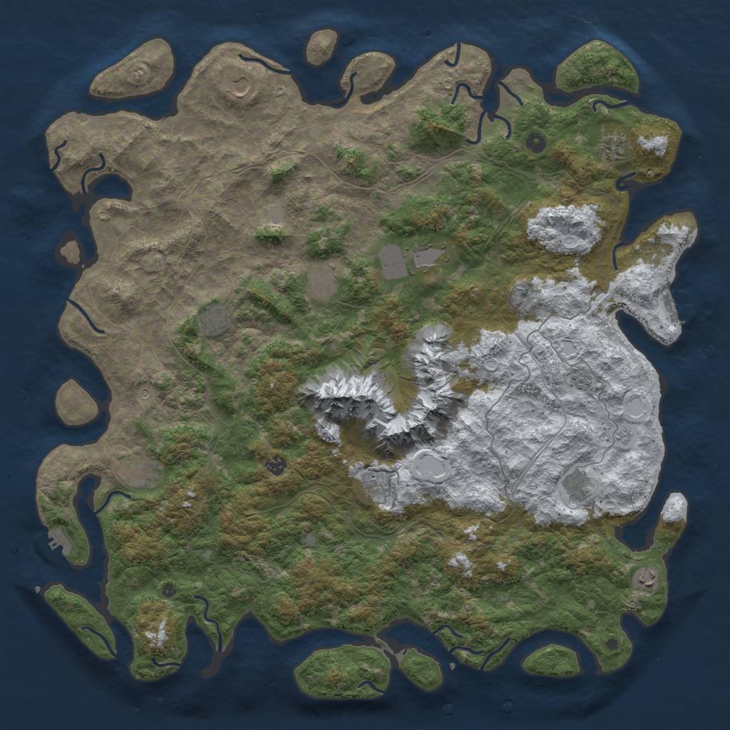Rust Map: Procedural Map, Size: 5500, Seed: 4598418, 20 Monuments