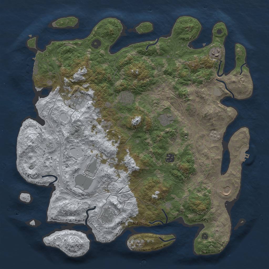 Rust Map: Procedural Map, Size: 4250, Seed: 587031586, 18 Monuments