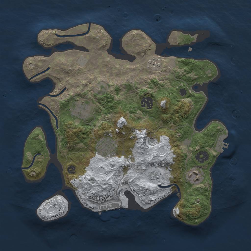 Rust Map: Procedural Map, Size: 3000, Seed: 1426913662, 14 Monuments