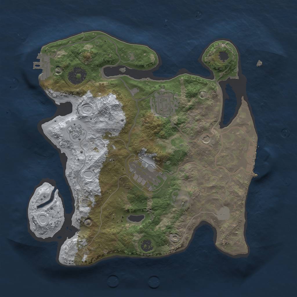 Rust Map: Procedural Map, Size: 2500, Seed: 300, 11 Monuments