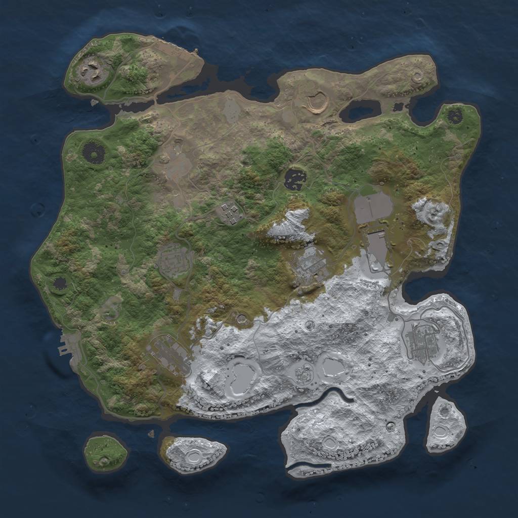 Rust Map: Procedural Map, Size: 3500, Seed: 1706580282, 19 Monuments