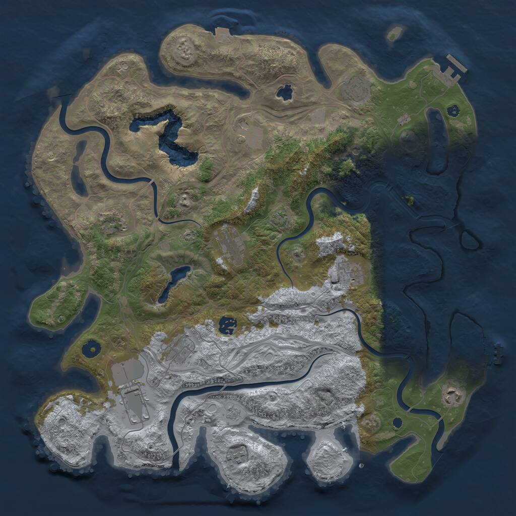 Rust Map: Procedural Map, Size: 4250, Seed: 943232888, 16 Monuments
