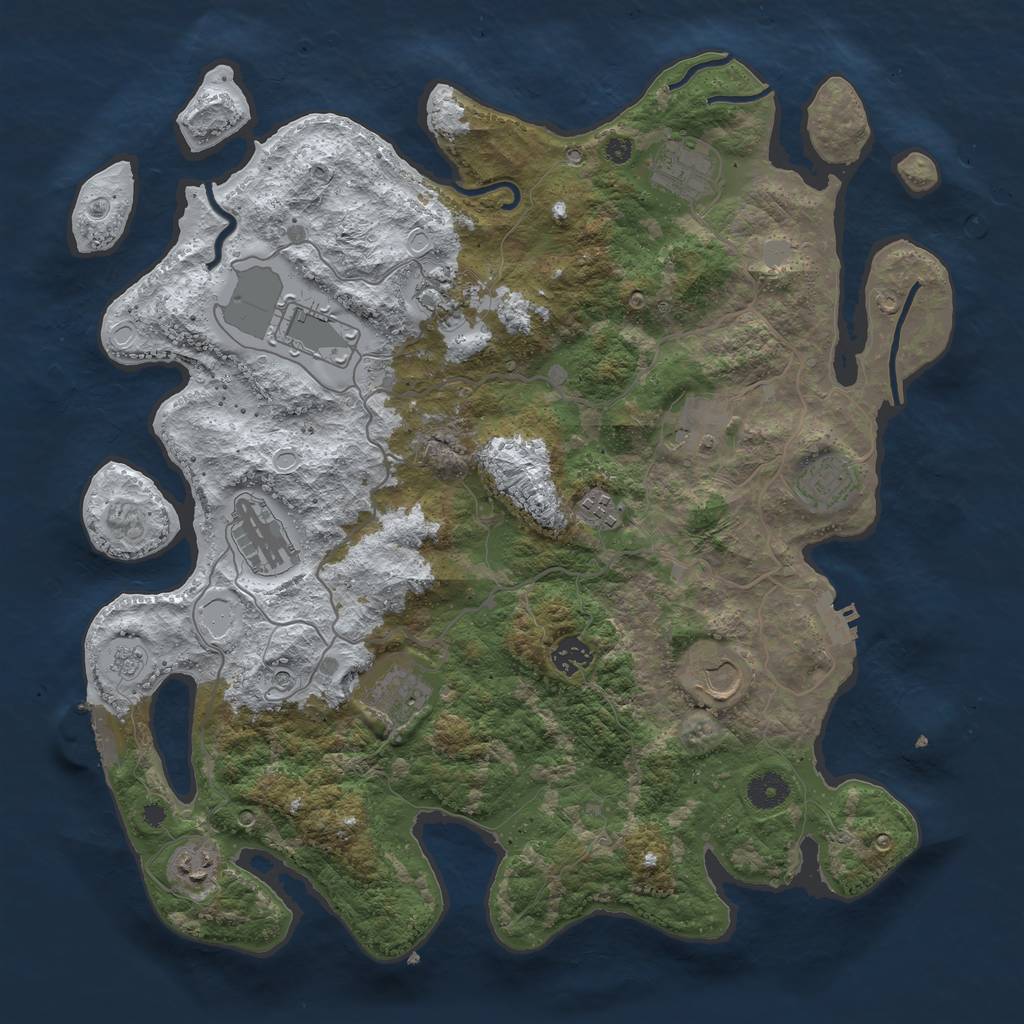 Rust Map: Procedural Map, Size: 4000, Seed: 14311237, 20 Monuments