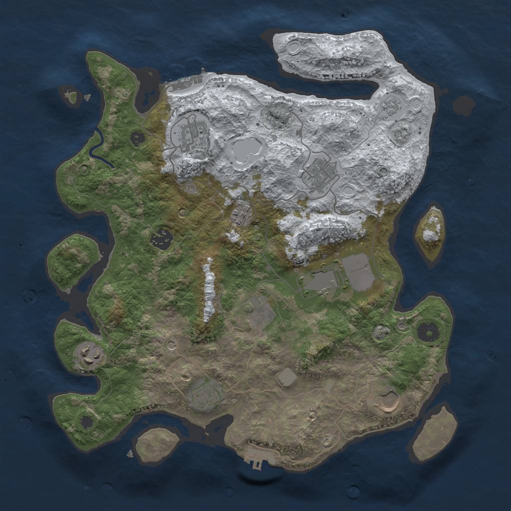 Rust Map: Procedural Map, Size: 3602, Seed: 13825, 18 Monuments
