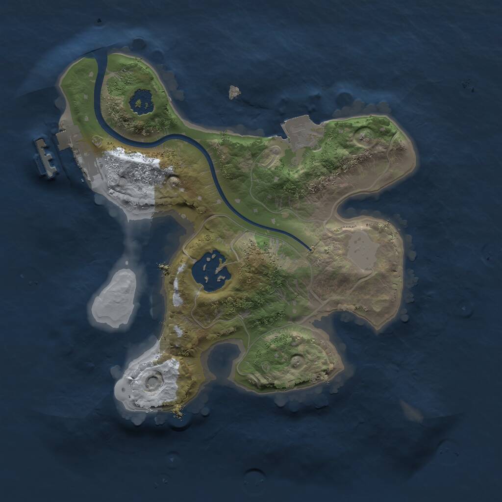 Rust Map: Procedural Map, Size: 2000, Seed: 30214, 3 Monuments