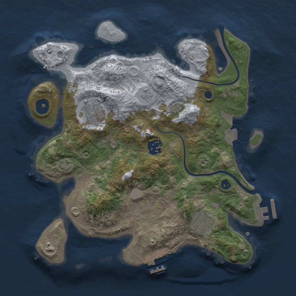 Rust Map: Procedural Map, Size: 3000, Seed: 703936250, 8 Monuments