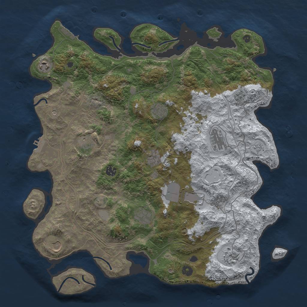 Rust Map: Procedural Map, Size: 4250, Seed: 917147425, 20 Monuments