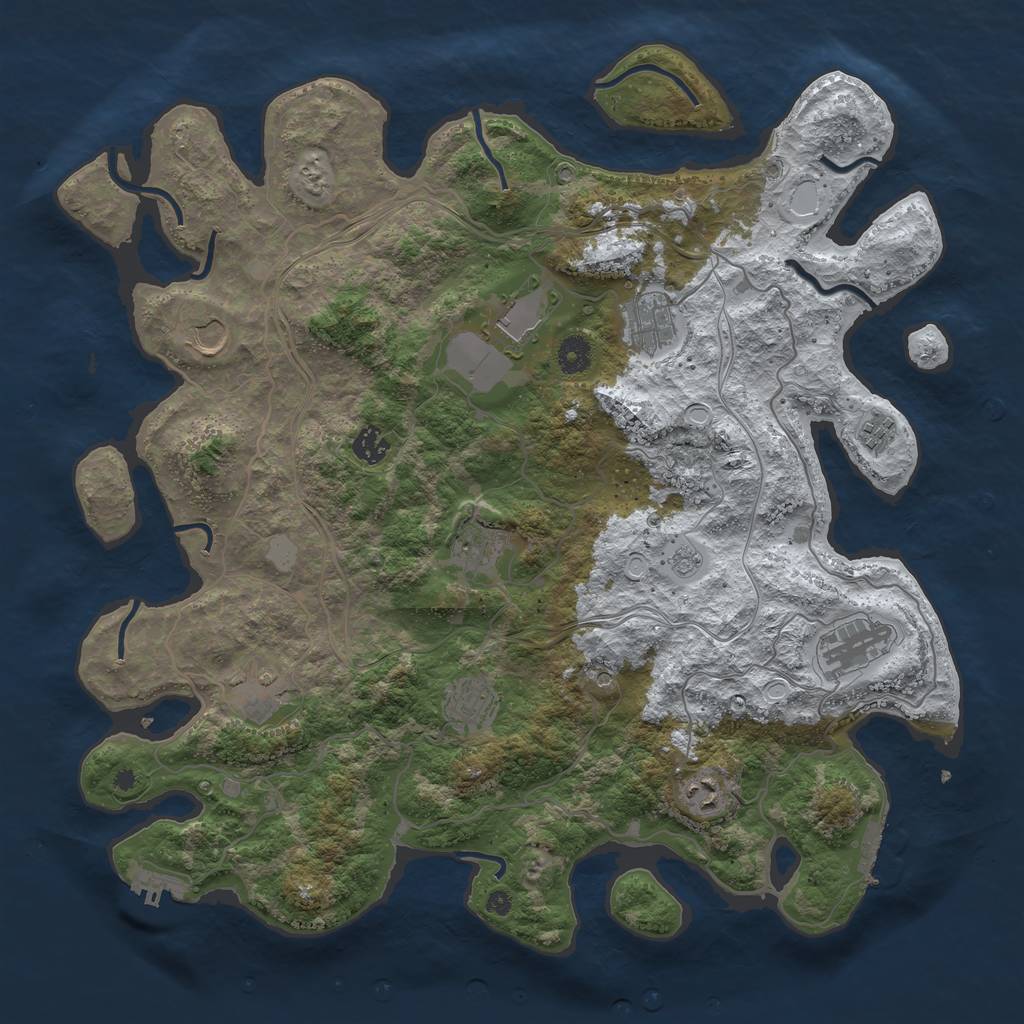 Rust Map: Procedural Map, Size: 4250, Seed: 229381587, 19 Monuments