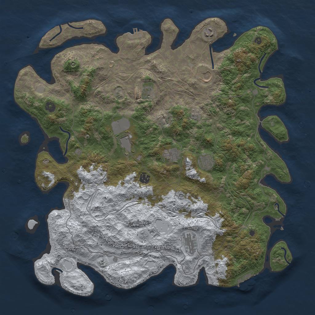 Rust Map: Procedural Map, Size: 4500, Seed: 1162620, 18 Monuments