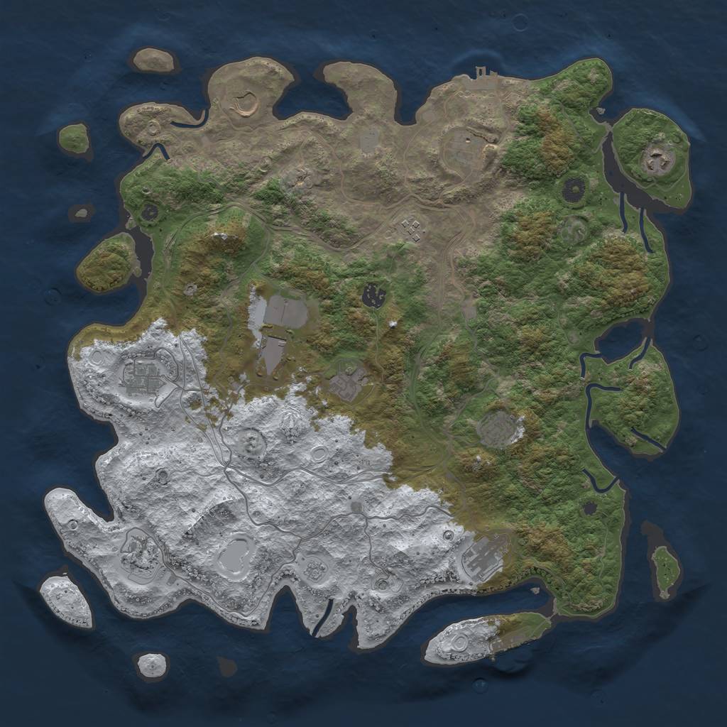 Rust Map: Procedural Map, Size: 4500, Seed: 5805063, 20 Monuments