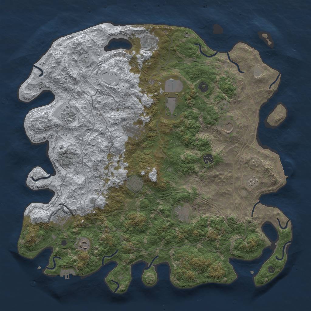 Rust Map: Procedural Map, Size: 4500, Seed: 4561243, 20 Monuments