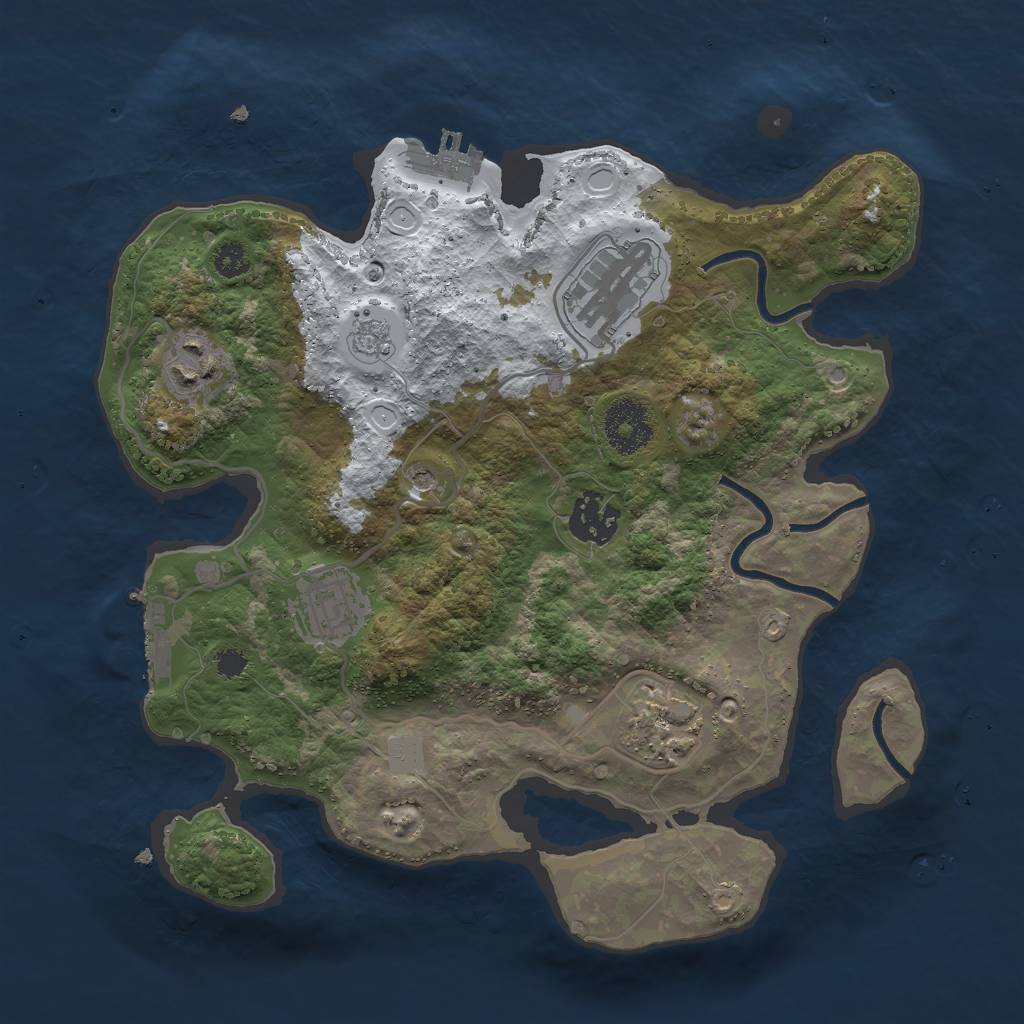 Rust Map: Procedural Map, Size: 3000, Seed: 14891, 14 Monuments