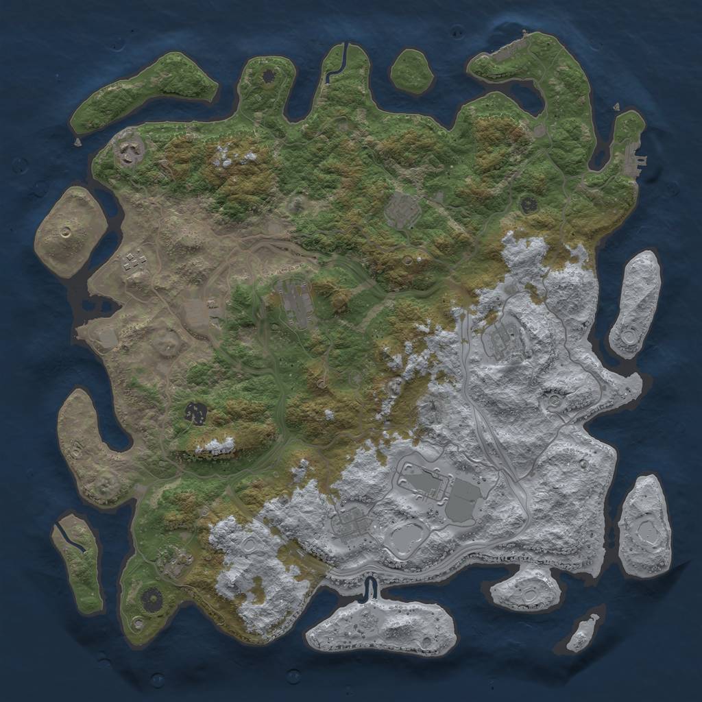 Rust Map: Procedural Map, Size: 4500, Seed: 48569, 19 Monuments