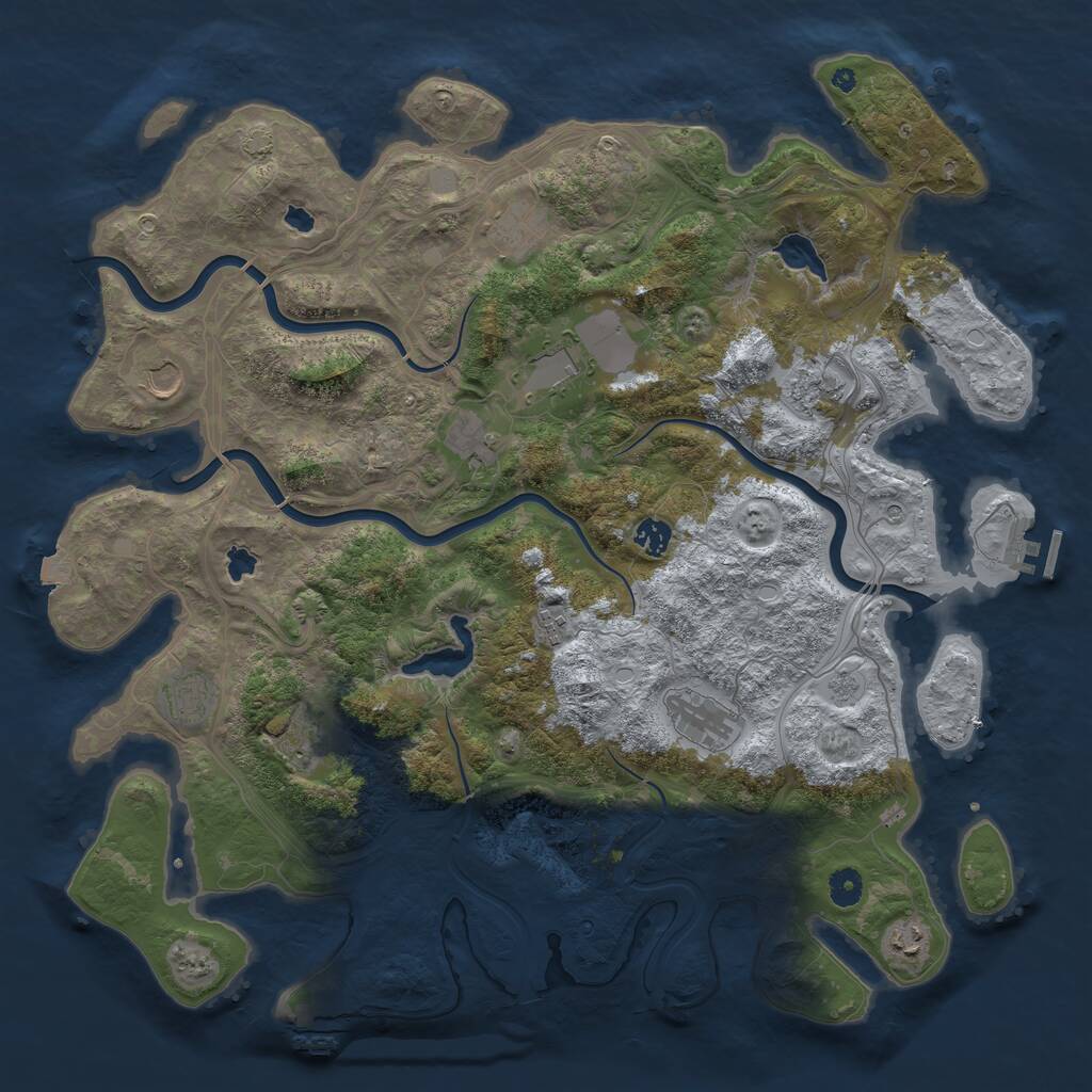 Rust Map: Procedural Map, Size: 4500, Seed: 2432258, 17 Monuments