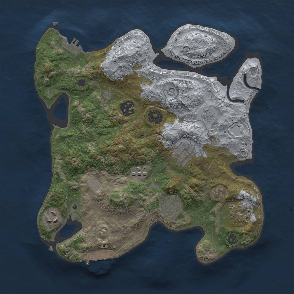 Rust Map: Procedural Map, Size: 3000, Seed: 71010120, 15 Monuments