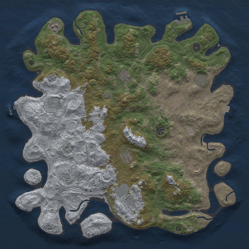 Rust Map: Procedural Map, Size: 4500, Seed: 3737439, 17 Monuments