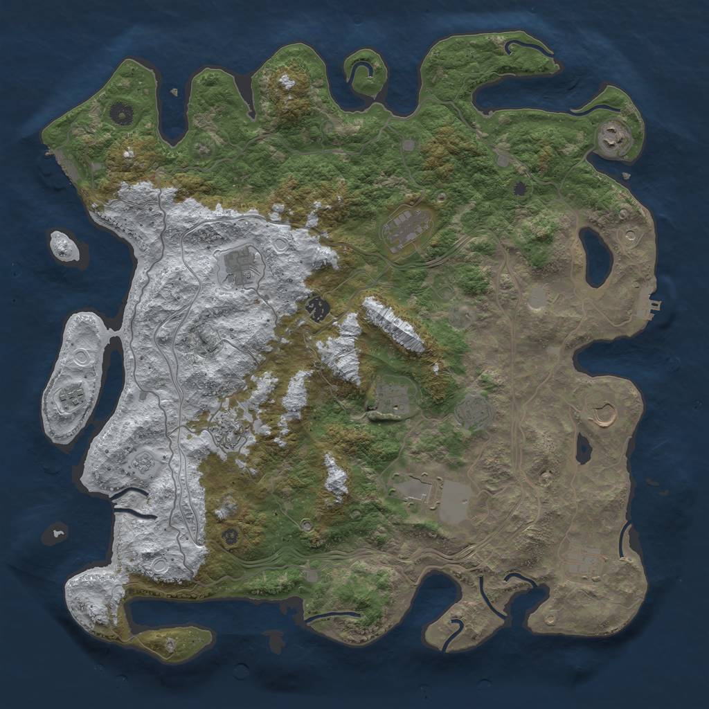 Rust Map: Procedural Map, Size: 4500, Seed: 2803512, 20 Monuments