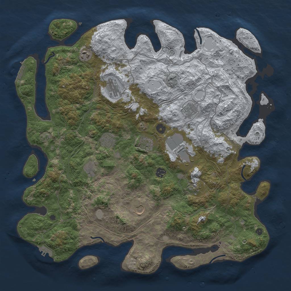Rust Map: Procedural Map, Size: 4500, Seed: 1405526, 20 Monuments