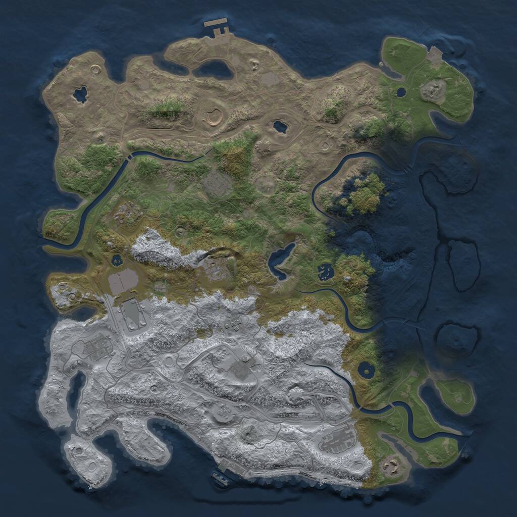 Rust Map: Procedural Map, Size: 4500, Seed: 968038, 17 Monuments