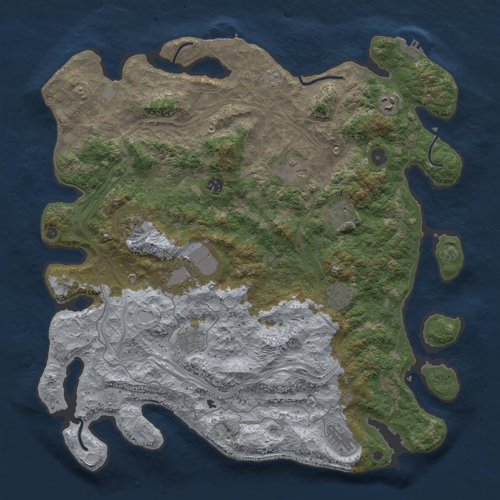 Rust Map: Procedural Map, Size: 4500, Seed: 968038, 19 Monuments