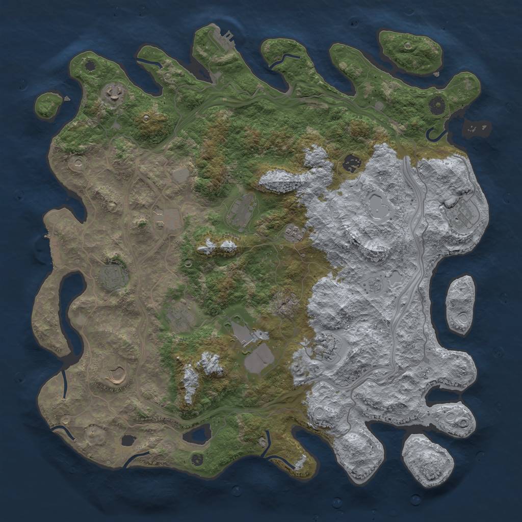 Rust Map: Procedural Map, Size: 4500, Seed: 2115210, 20 Monuments