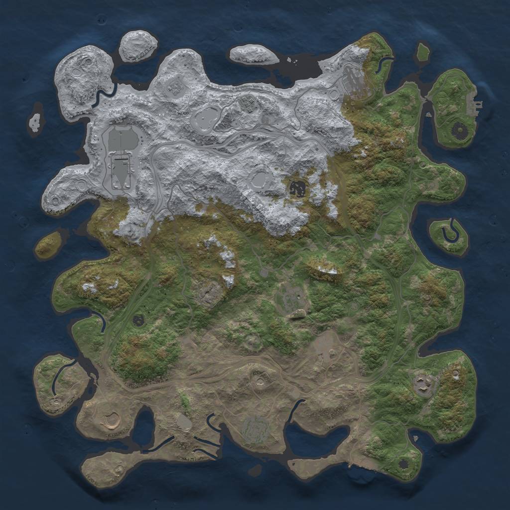 Rust Map: Procedural Map, Size: 4500, Seed: 3204239, 18 Monuments