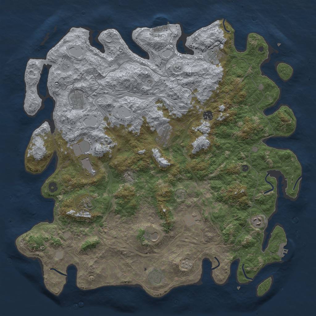 Rust Map: Procedural Map, Size: 4800, Seed: 9368465, 20 Monuments