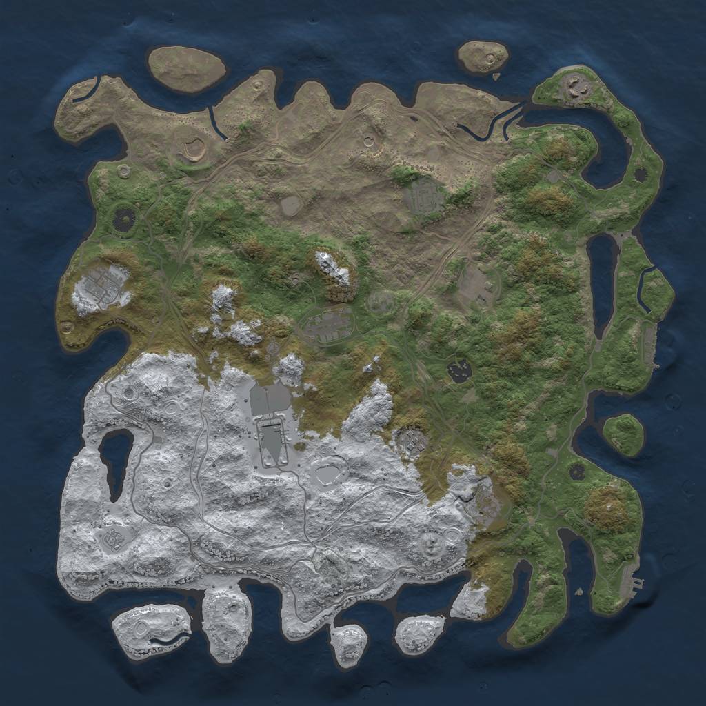 Rust Map: Procedural Map, Size: 4500, Seed: 2230154, 19 Monuments