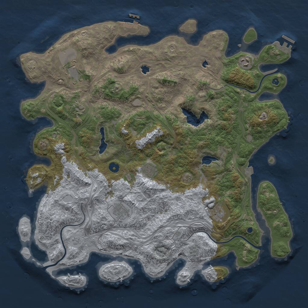 Rust Map: Procedural Map, Size: 4500, Seed: 2554359, 13 Monuments