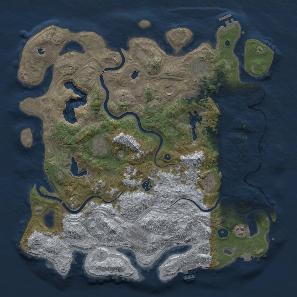 Rust Map: Procedural Map, Size: 4500, Seed: 4739768, 14 Monuments