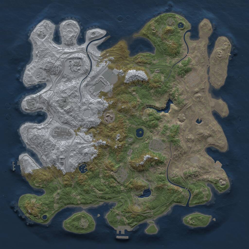 Rust Map: Procedural Map, Size: 4250, Seed: 12, 15 Monuments