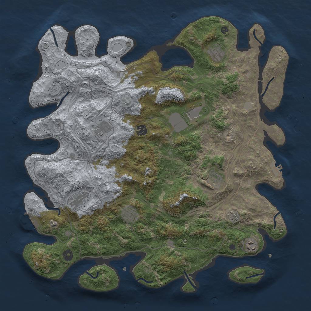 Rust Map: Procedural Map, Size: 4250, Seed: 12, 18 Monuments