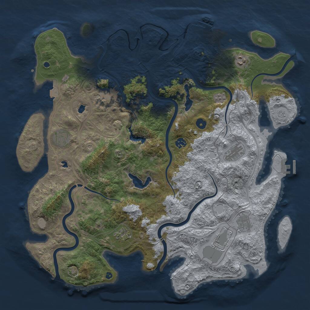 Rust Map: Procedural Map, Size: 4500, Seed: 4914503, 15 Monuments
