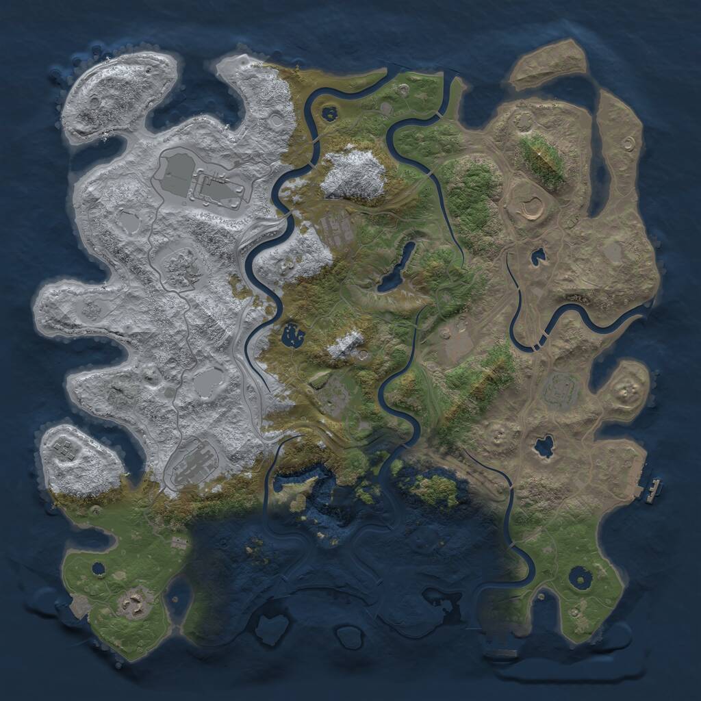 Rust Map: Procedural Map, Size: 4500, Seed: 1070621, 17 Monuments