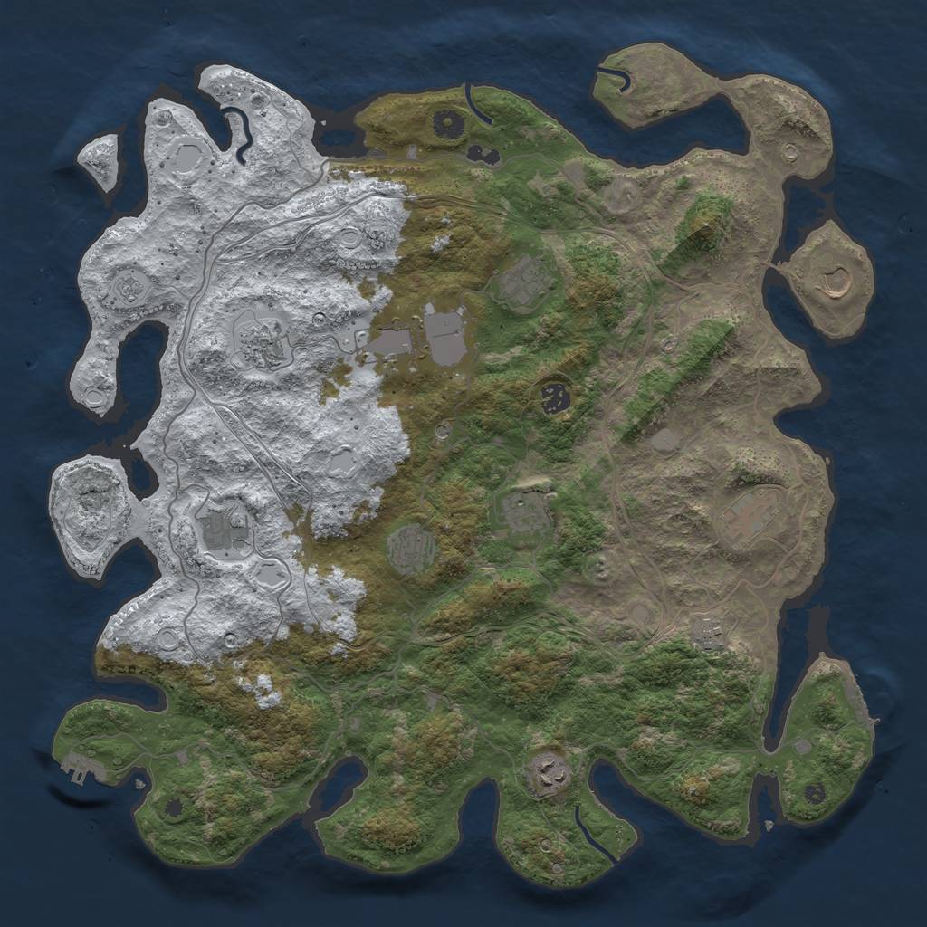 Rust Map: Procedural Map, Size: 4500, Seed: 5622457, 20 Monuments