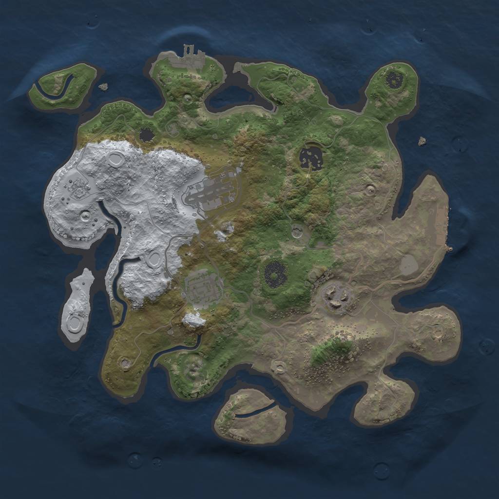 Rust Map: Procedural Map, Size: 3000, Seed: 1563580976, 13 Monuments