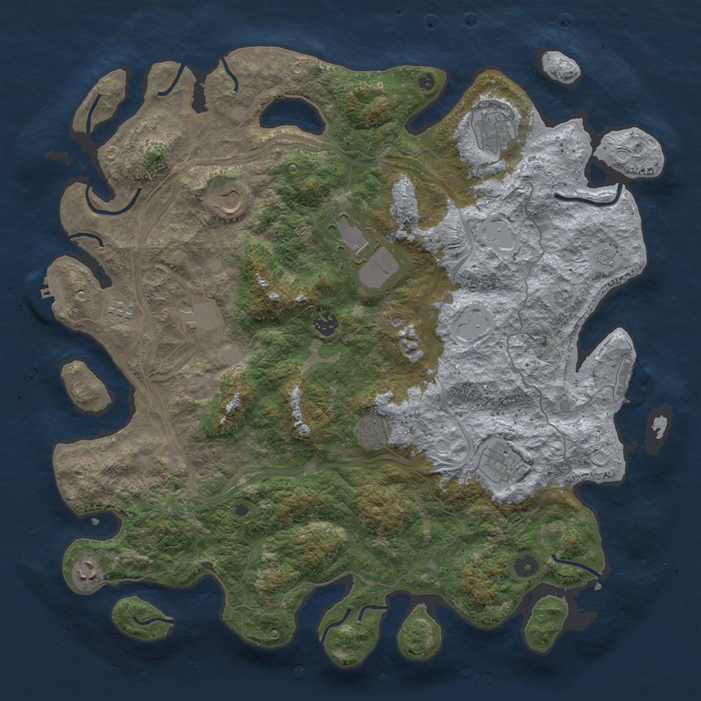 Rust Map: Procedural Map, Size: 4500, Seed: 1602436, 18 Monuments