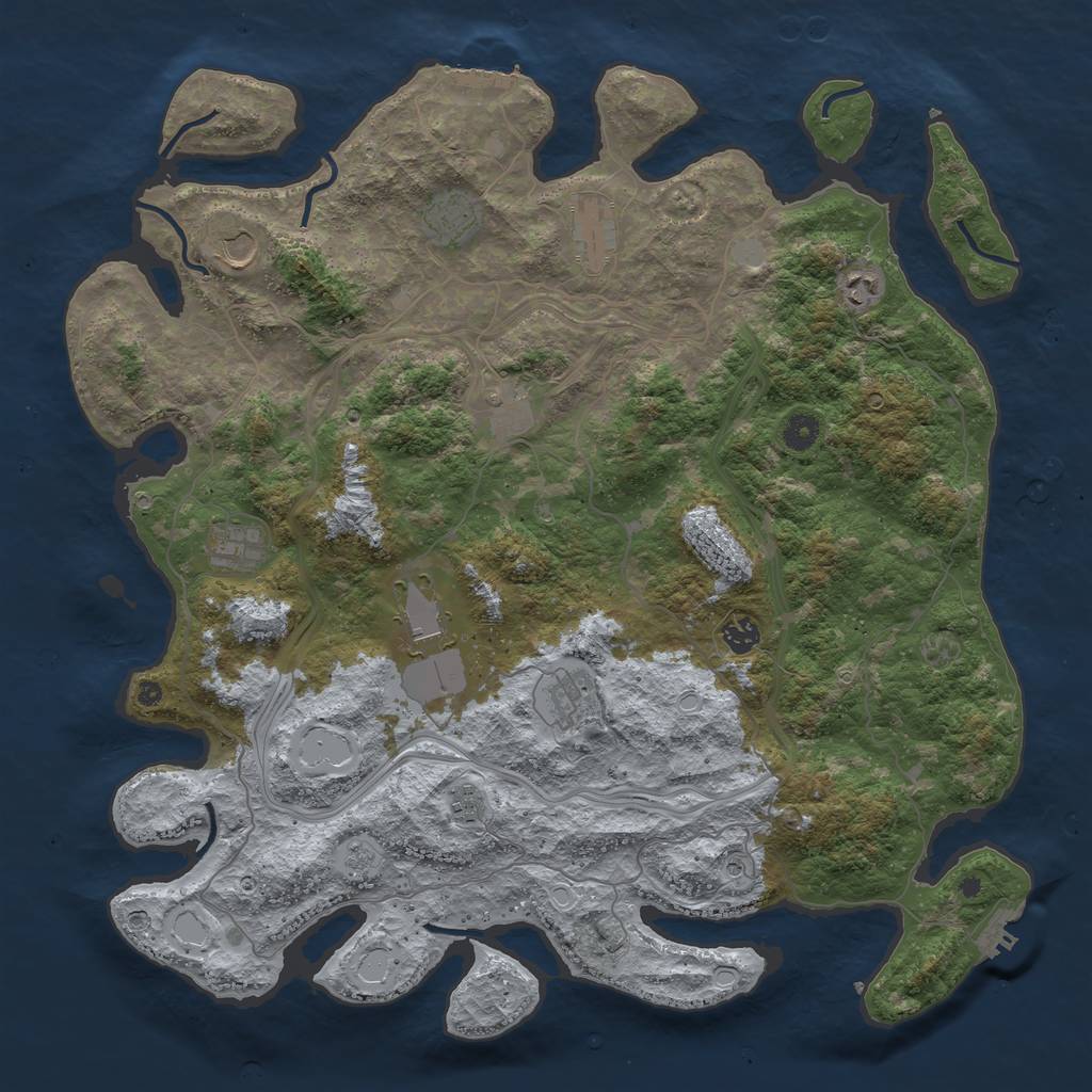 Rust Map: Procedural Map, Size: 4500, Seed: 6295254, 19 Monuments