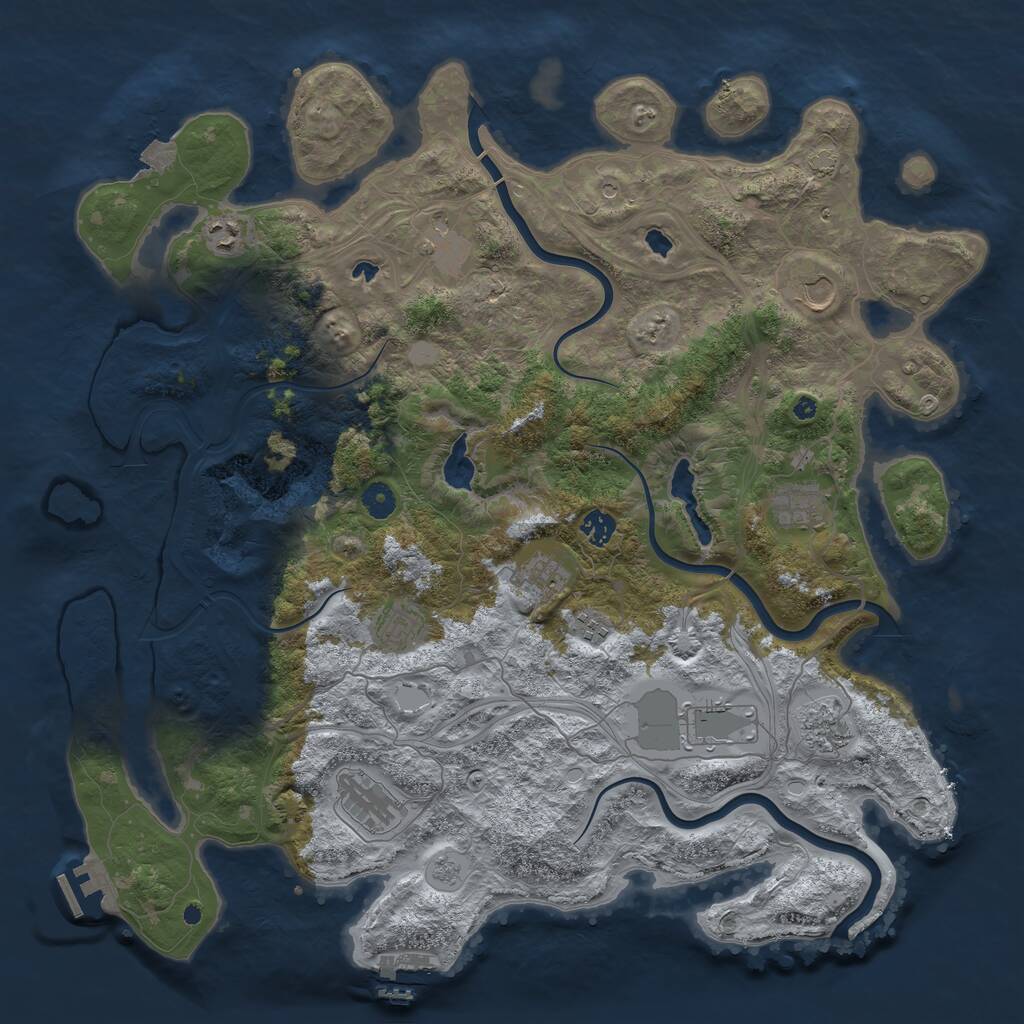 Rust Map: Procedural Map, Size: 4500, Seed: 5398527, 17 Monuments