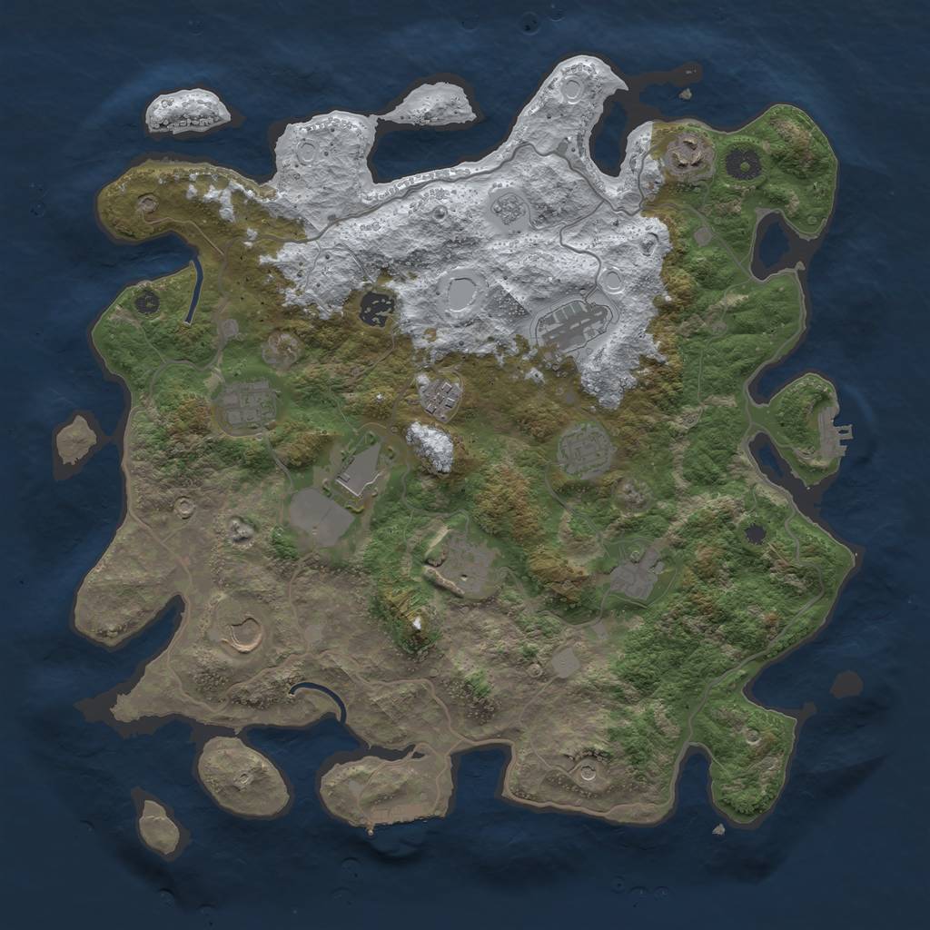 Rust Map: Procedural Map, Size: 4000, Seed: 582486, 19 Monuments