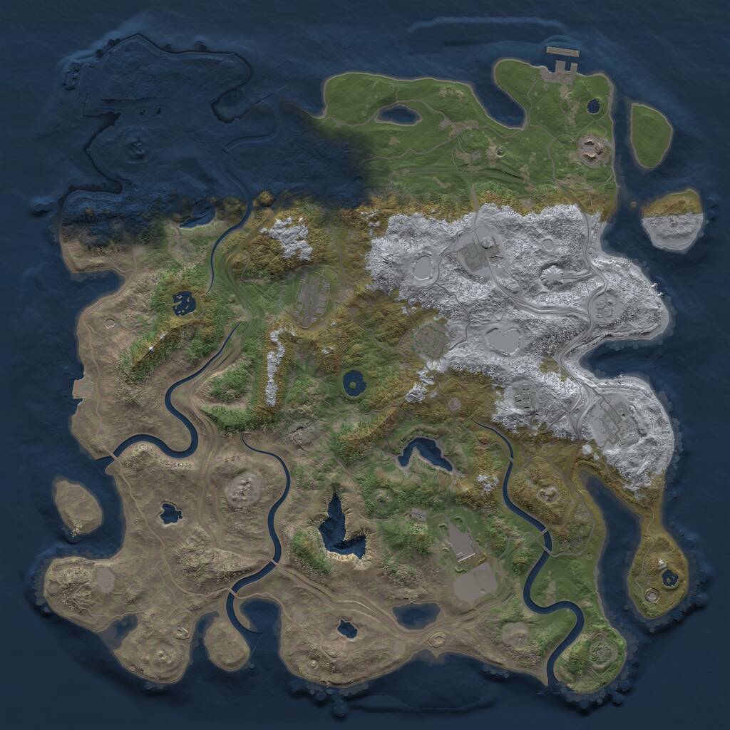 Rust Map: Procedural Map, Size: 4500, Seed: 6223230, 14 Monuments