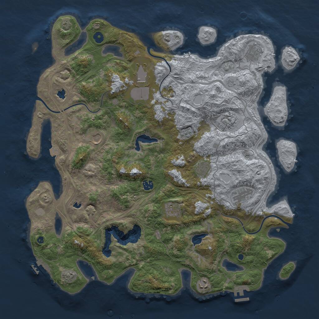 Rust Map: Procedural Map, Size: 4500, Seed: 2511585, 16 Monuments