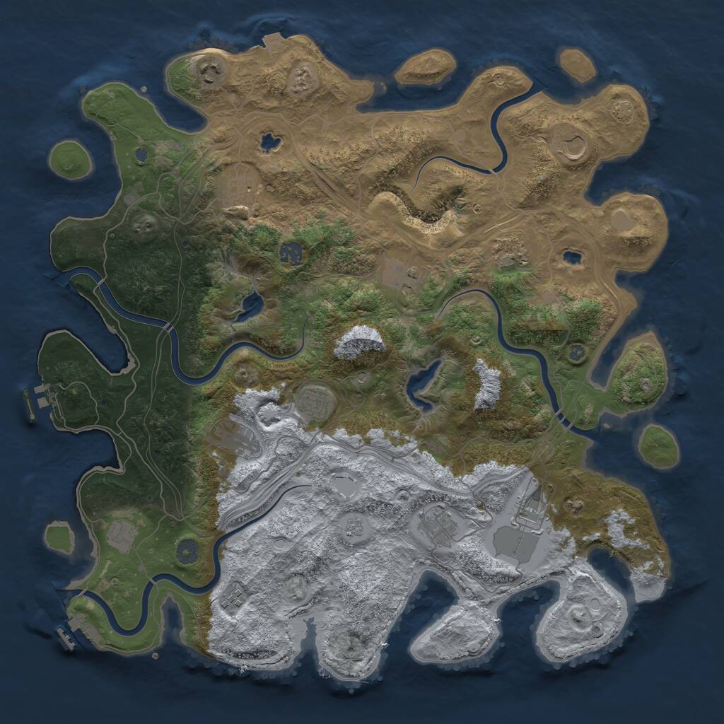 Rust Map: Procedural Map, Size: 4500, Seed: 5617724, 17 Monuments