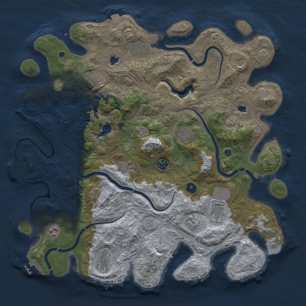 Rust Map: Procedural Map, Size: 4500, Seed: 5617724, 17 Monuments