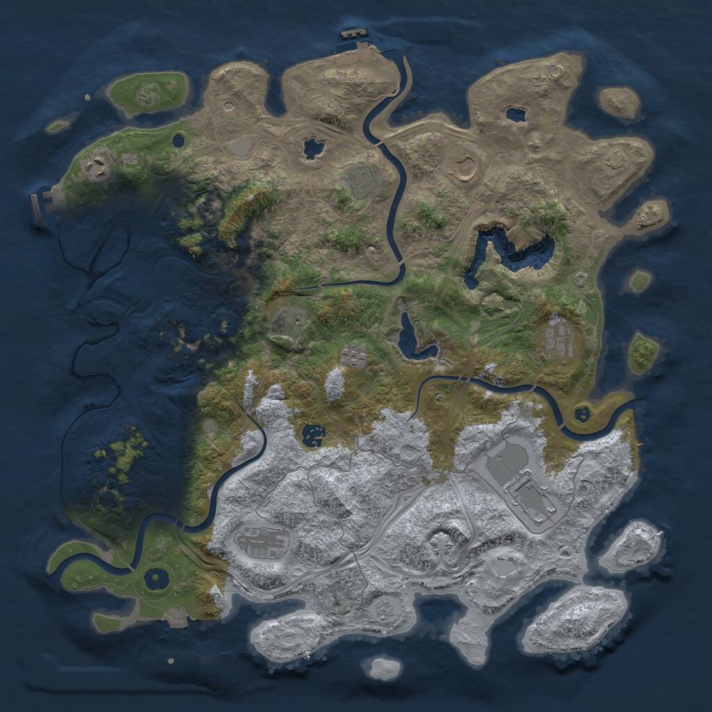 Rust Map: Procedural Map, Size: 4500, Seed: 4704872, 15 Monuments