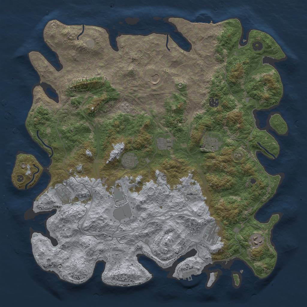 Rust Map: Procedural Map, Size: 4500, Seed: 5502257, 19 Monuments