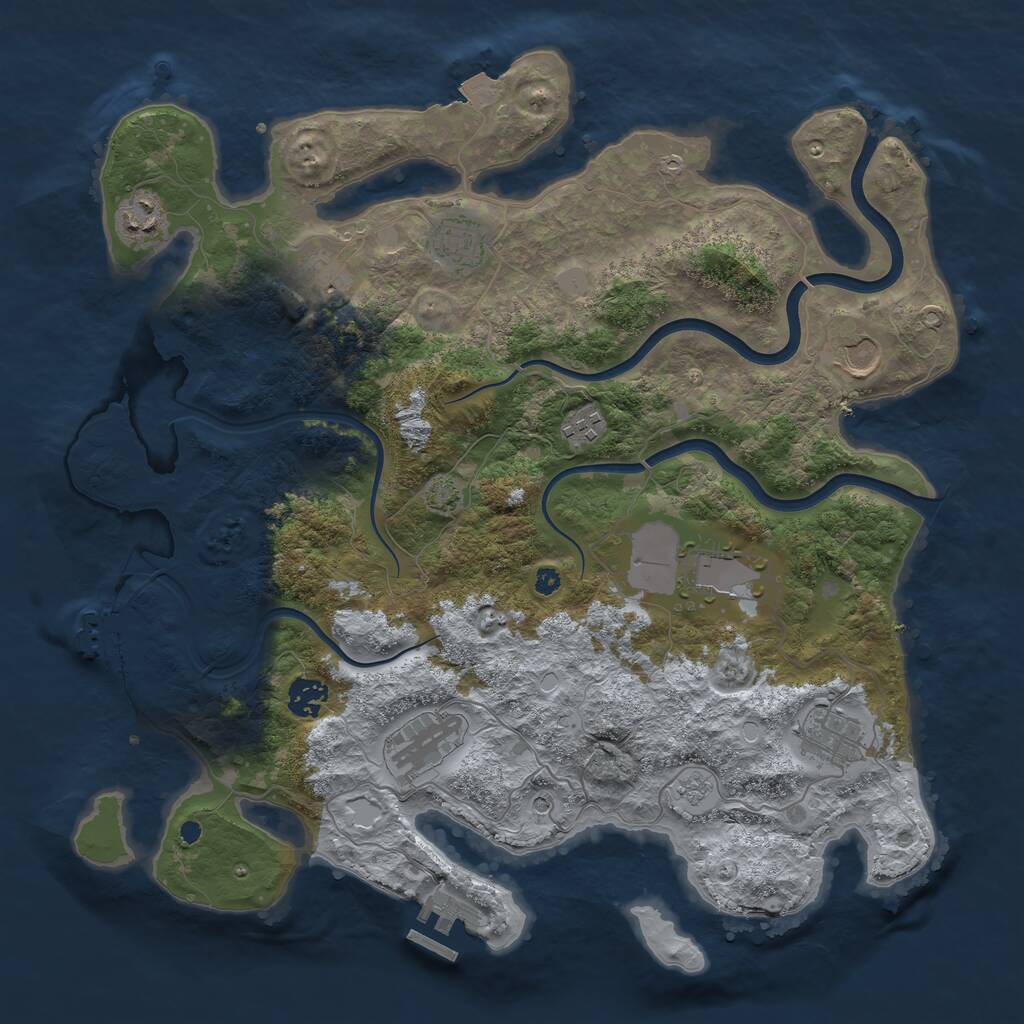 Rust Map: Procedural Map, Size: 3850, Seed: 1809957208, 15 Monuments