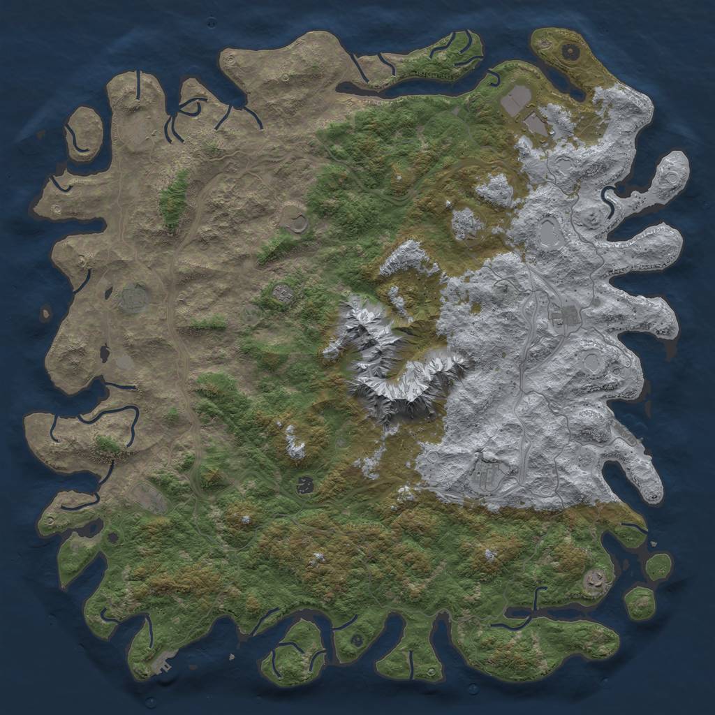 Rust Map: Procedural Map, Size: 6000, Seed: 64251, 20 Monuments